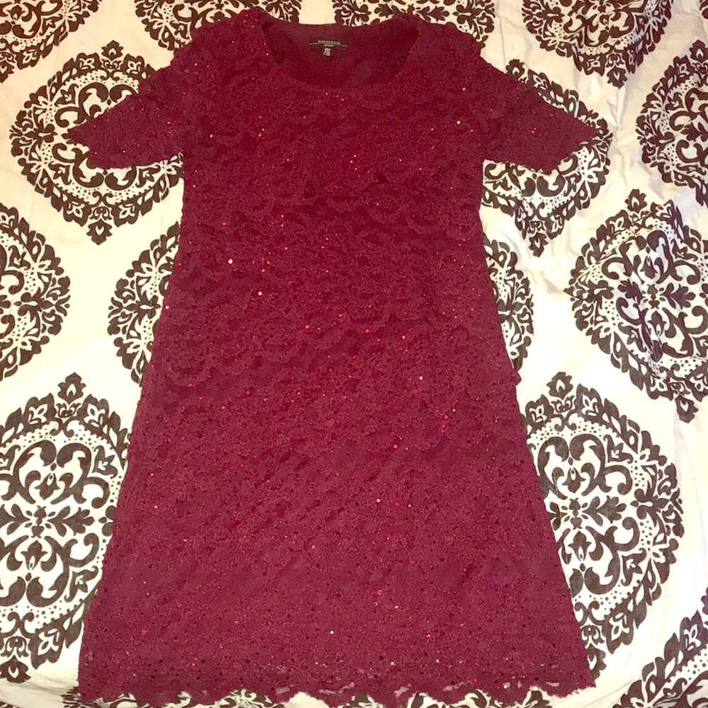 R&M Richards Knee length Burgundy Dress